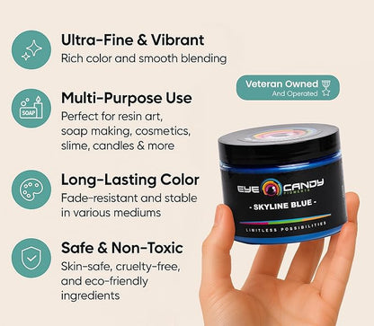 Eye Candy Premium Mica Powder Pigment “Skyline Blue” Multipurpose DIY Arts and - Image 3