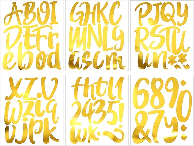 Outus 576 Pieces 8 Sheets Letters Stickers Self Adhesive Vinyl Letter Alphabet by Outus