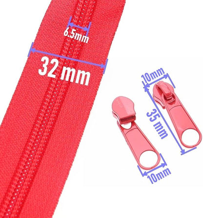 Leekayer #5 Red Nylon Zippers by The Yards Bulk 10 Yards Coil Zipper Tape - Image 2