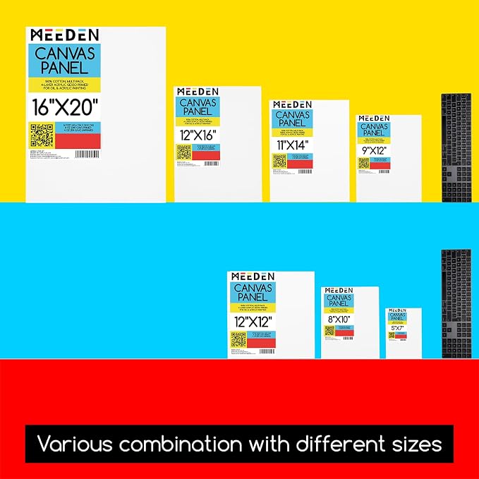MEEDEN 4-Pack 100% Cotton Canvas Panels - Image 6