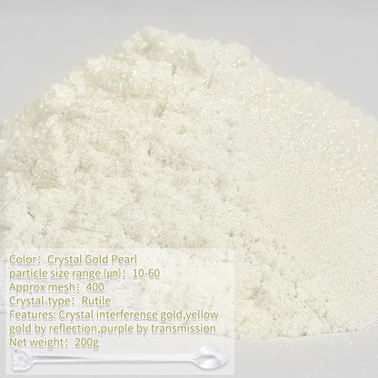 Mica Powder, 7.05OZ（200g）, Crystal Gold Pearl Mica Powder Pigment - Image 2
