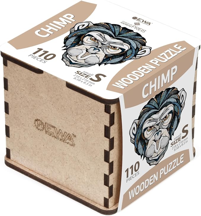 EWA Home Décor – Chimp Small 110 Pieces – Wooden Jigsaw Puzzle - Image 3