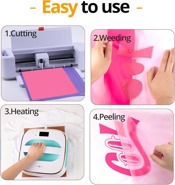HTVRONT Pink Heat Transfer Vinyl Bundle - Image 4