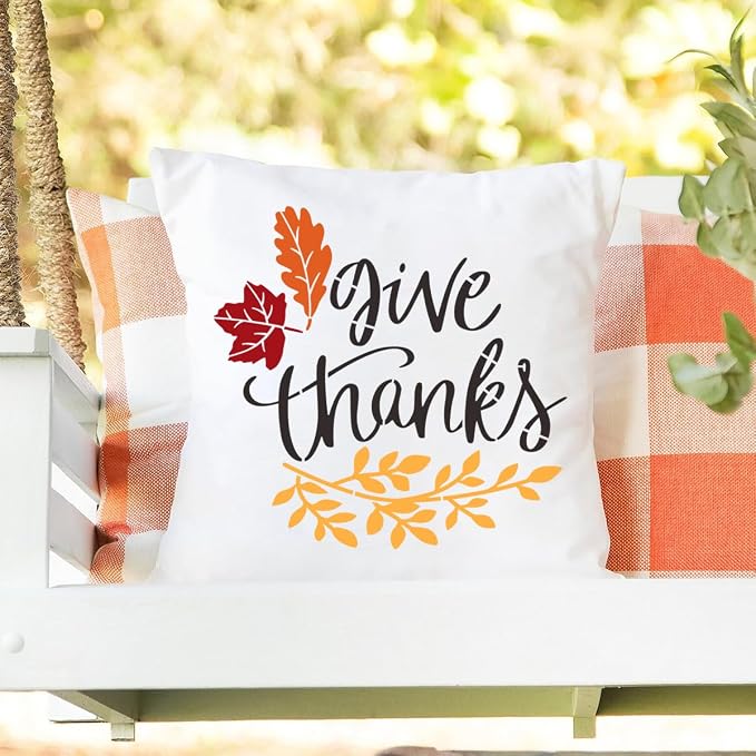 Fall Stencils for Painting on Wood 12”, Thanksgiving Stencil Round Hello - Image 5