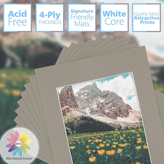 Mat Board Center, 11x14 for 8x10 Middle Gray Color Mats - Image 3