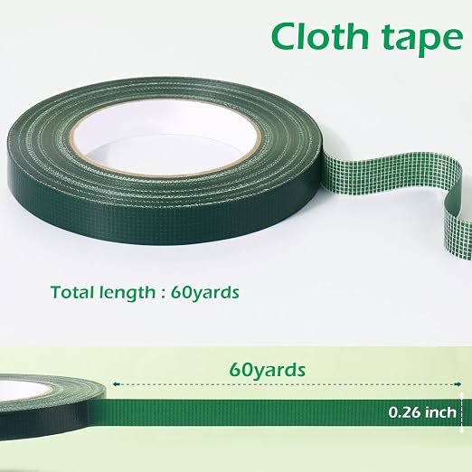 GLAMFIELDS Floral Tape Green, Flower Wrap Adhesive Waterproof Tape - Image 2