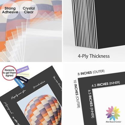 Mat Board Center, 8x10 for 5x7 Black Picture Mat Sets - Image 2