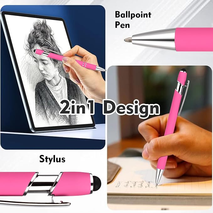 12 PCS 2 in 1 Stylus Ballpoint Pen - Image 2
