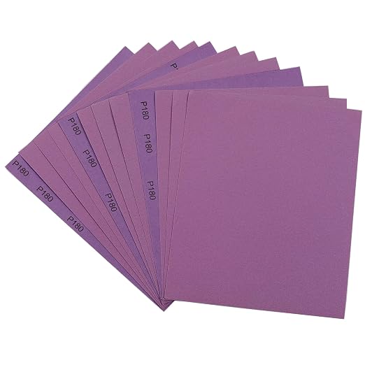 Sandpaper 10Pcs, 180 Grit Sandpaper, Wet Dry Sandpaper Sheets 9 X 11 Inch by Mipepe