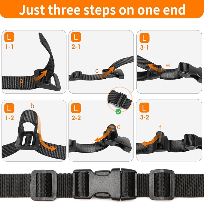 3/4" Buckles and Straps Set: 6 Yards of Thick Nylon Webbing, 12 Tri-Glide Slide - Image 6