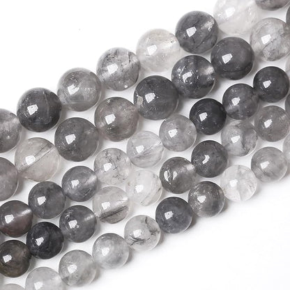60pcs 6mm Natural Grey Cloud Crystal Stone Beads - Image 2