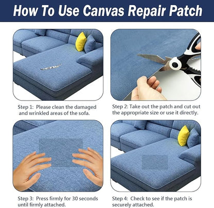 Canvas Repair Patch, 35X79 Inch Strong Sticky Fabric Repair Tape, Self-Adhesive - Image 2