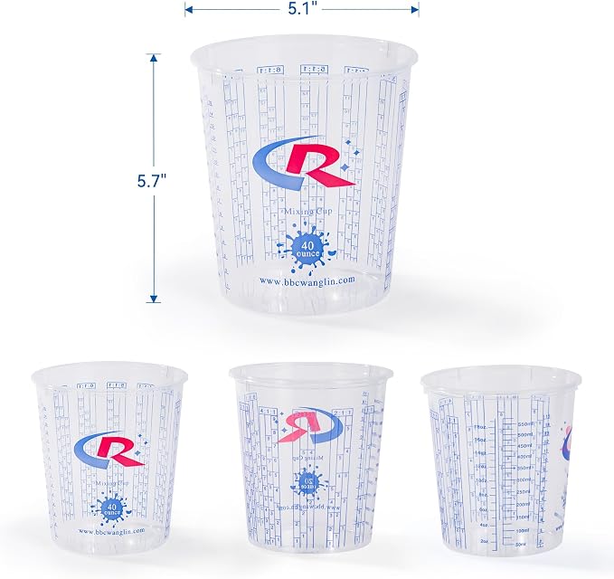Paint Mixing Cup 40 Ounce, Accurate Measurements in Ratios and OZ. and ML - Image 5