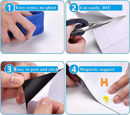 White Board Sticker Adhesive Backing, Include Markers, Eraser - Image 3