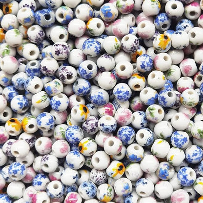 INSPIRELLE 180 Pieces Porcelain Beads Chinese Round Ceramic Beads 8mm - Image 2
