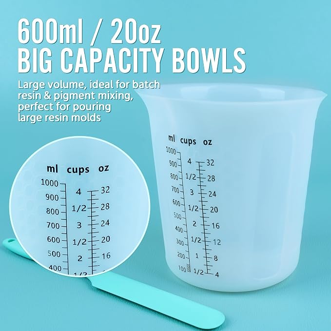 Silicone Resin Mixing 1L Measuring Cup Set - Image 6