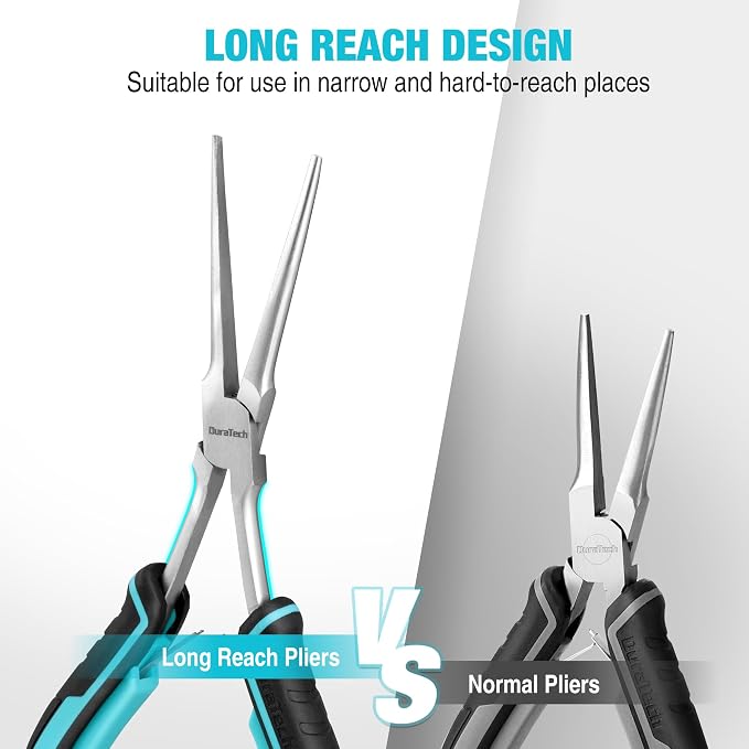DURATECH 7" Long Reach Needle Nose Pliers, Extra Long Nose Pliers - Image 5