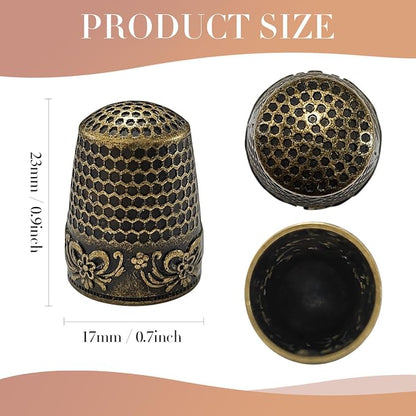FR 4Pcs Sewing Thimbles, Metal Thimbles - Image 2
