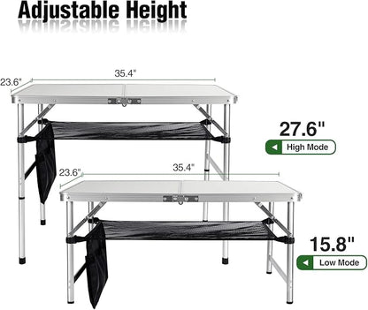 RedSwing Folding Table 3 Feet Adjustable Height, Lightweight and Portable - Image 4
