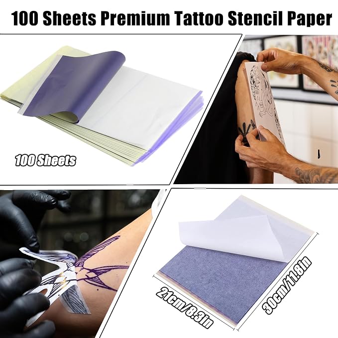 100 Sheets Tattoo Transfer Paper A4 Size Professional Thermal Stencil Paper - Image 2