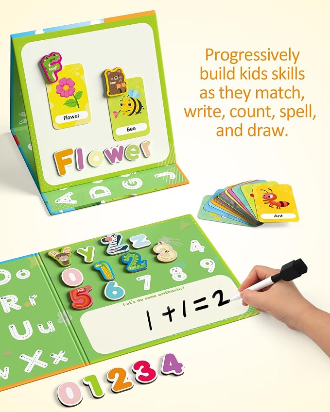 Coogam Magnetic Letters and Numbers, 36 Animal & Fruit Fridge Magnets, - Image 3