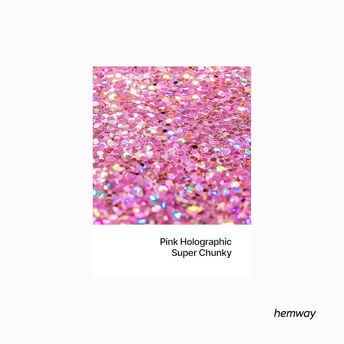 Hemway Glitter for Resin 100g Rose Pink Holographic Metallic Crystals for Epoxy - Image 2