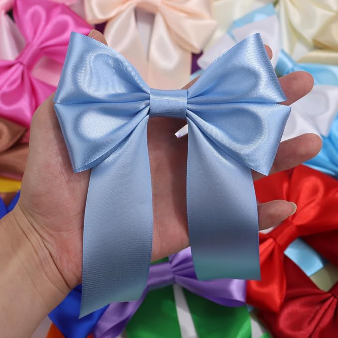 Lake Blue Solid Satin Ribbon 1-1/2 Inch 25 Yards Solid Polyester Fabric Ribbon - Image 7