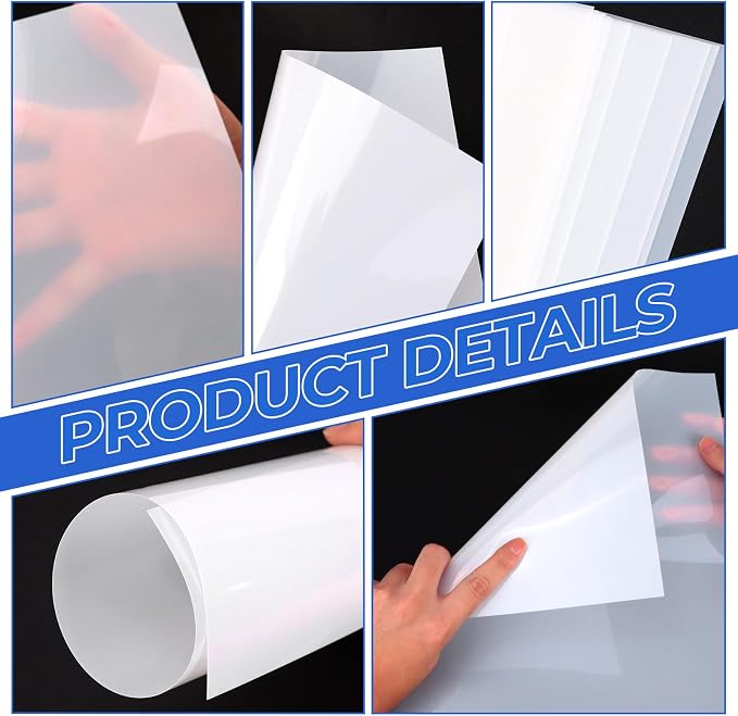 FSWCCK 25 Pcs 7.5mil 12 x 12 Inch Milky Translucent PET Blank Stencil Sheets - Image 3