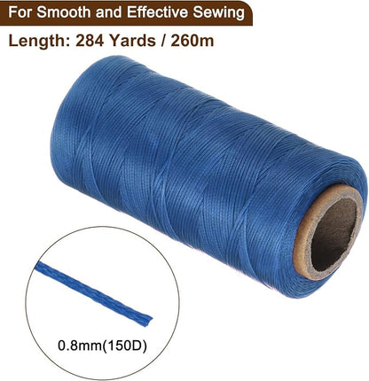 uxcell Leather Sewing Waxed Thread, 284 Yards / 260m 0.8mm 150D Flat Polyester - Image 2
