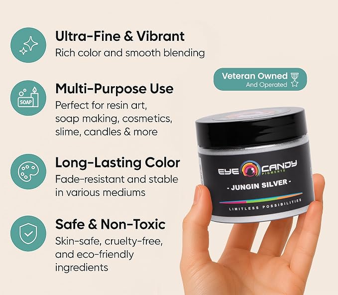 Eye Candy Pigments Premium Silver Mica Powder - Image 3