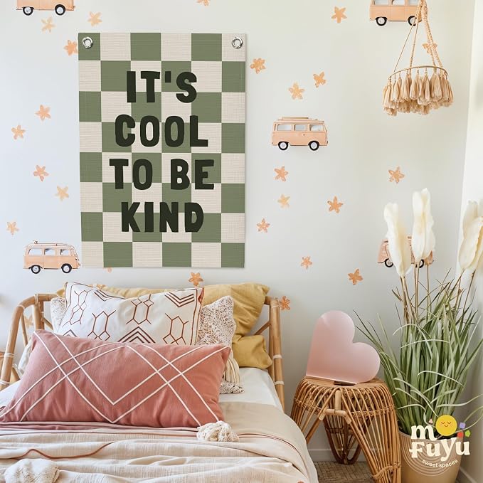 Kids Room Decor, Sage Green Classroom Wall Decor, It's Cool to Be Kind Banner - Image 7