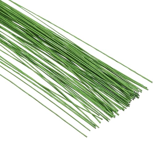 PATIKIL 24 Gauge 16" Floral Stem Wire, Light Green - Image 4
