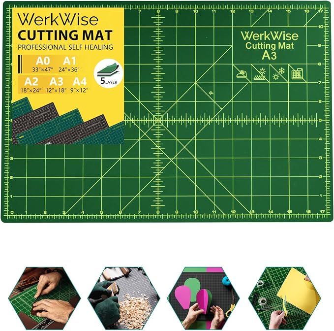 Thickness-Upgraded 12" x 18" Self Healing Sewing Mat, WerkWise Rotary Cutting by Unknown