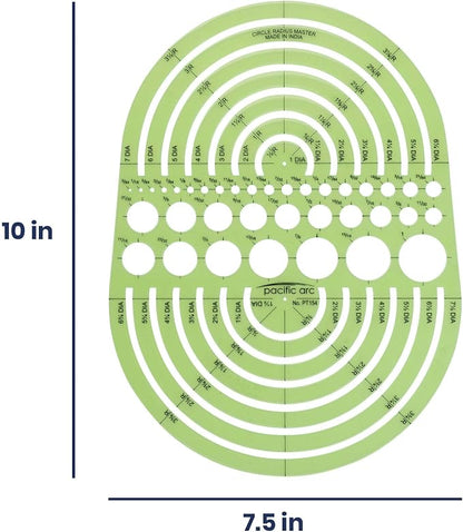 Pacific Arc Circles Radius Master Template Guide, from 1/2 Inch to 3 3/4 Inch - Image 2