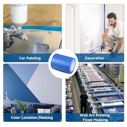 Wide Blue Painters Tape, 6 Inch x 55 Yards, Wide Masking Tape - Image 7