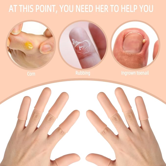 12PCS Gel Finger Cots Silicone Finger Protectors - Image 2