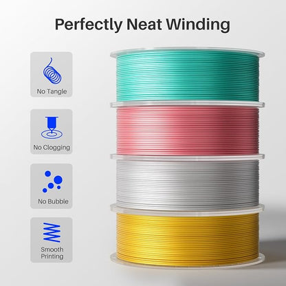 ELEGOO Silk PLA Filament 1.75mm White 1KG, 3D Printer Filament Dimensional - Image 3