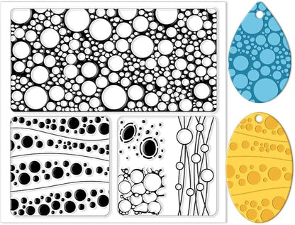 CHGCRAFT Bubbles Silicone Clay Texture Mat Silicone Texture Stamps Clay by chgcraft