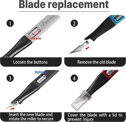 3 PCS Exacto Knife, Hidden Blade Design at The End, Comes - Image 5