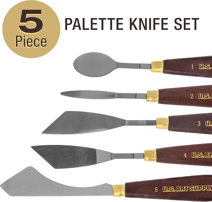 U.S. Art Supply 5-Piece Artist Stainless Steel Palette Knife Set - Image 2