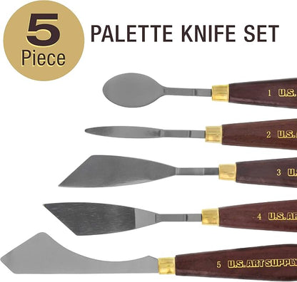 U.S. Art Supply 5-Piece Artist Stainless Steel Palette Knife Set - Image 2