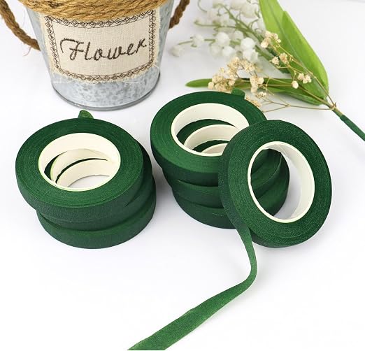 BOMEI PACK Dark Green Floral Tape 12 Rolls 1/2 inch x 30yds - Image 4
