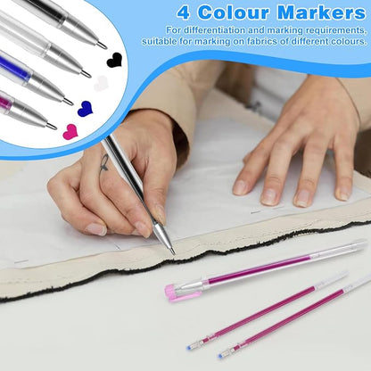 4 Colors Heat Erasable Pens: Fabric Marking Pens Auto-Vanishing Pen Sewing - Image 4
