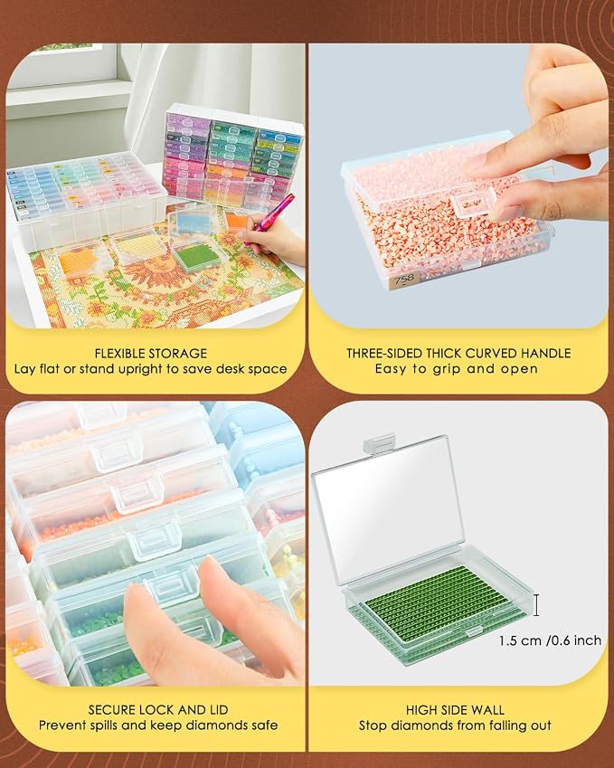 YBUTVY Diamond Art Trays with Lids, Diamond Painting Accessories - Image 4