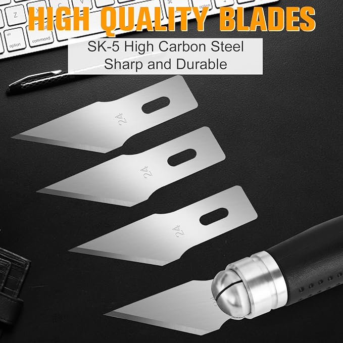 100 Pack Hobby Blades #24 Craft Knife Blades Refill Hobby Knife Replacement - Image 3