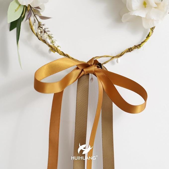 HUIHUANG Copper Satin Ribbon 1/2 inch X 50 Yards Continuous, Bronze - Image 5