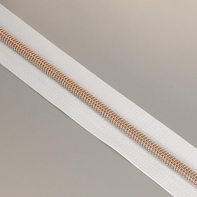 Leekayer #5 Rose Gold Metallic Nylon Coil Zippers by The Yard Bulk 10 Yards - Image 8