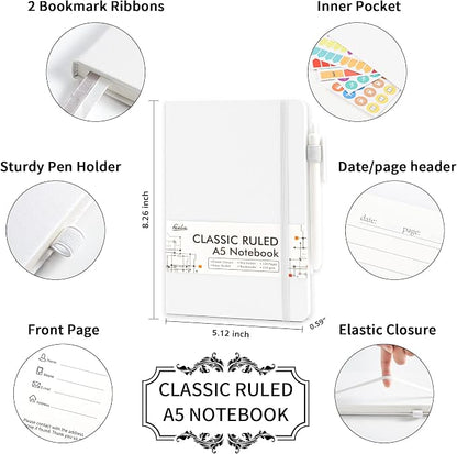 feela 5 Pack Notebooks Journals Bulk, Hardcover Notebook Classic Ruled Lined - Image 2