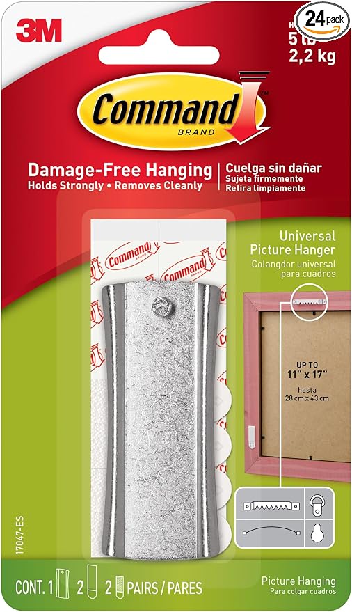 Command 5 lb Universal Picture Hanger, 1 Frame Hanger, 2 Command Strips and 2 by Command