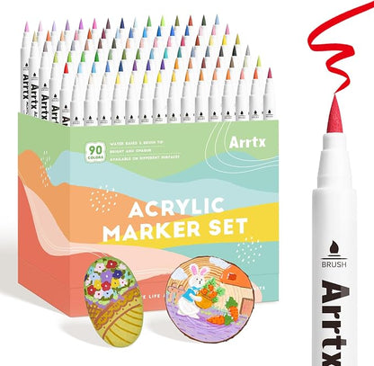 Arrtx 90 Colors Paint Markers Pens, Acrylic Paint Pens by Arrtx